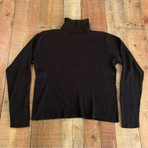 Rod’s womens vintage ribbed knit long sleeve turtle neck in black -L